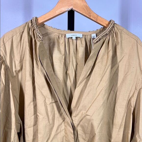 Vince Tan Button Up Blouse. MSRP $325 - Picture 5 of 9